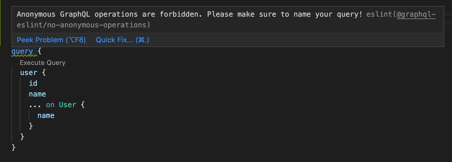 GraphQL ESLint in action GraphQL-ESLint